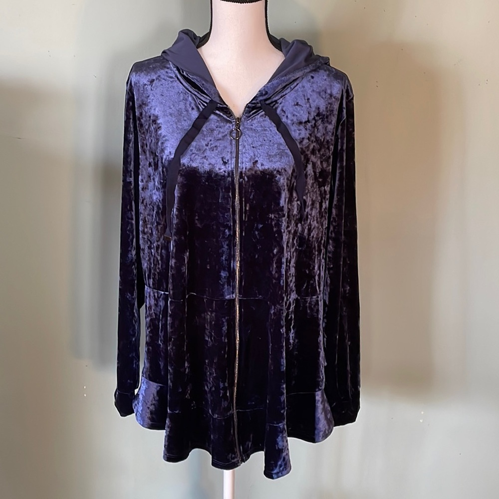 🌈 Isaac Mizrahi Live Velvet Hoodie Jacket